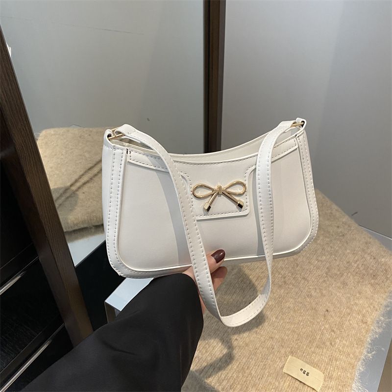 Elegante halbmondförmige Unterarm-Umhängetasche für Damen, schicke Freizeitmode, einfarbige Unterarmtasche_voghion.com
