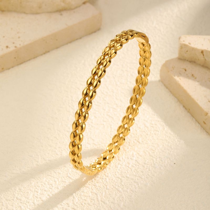 Bracciale apribile in acciaio inossidabile con zirconi bianchi e diamanti, da donna, in oro_voghion.com
