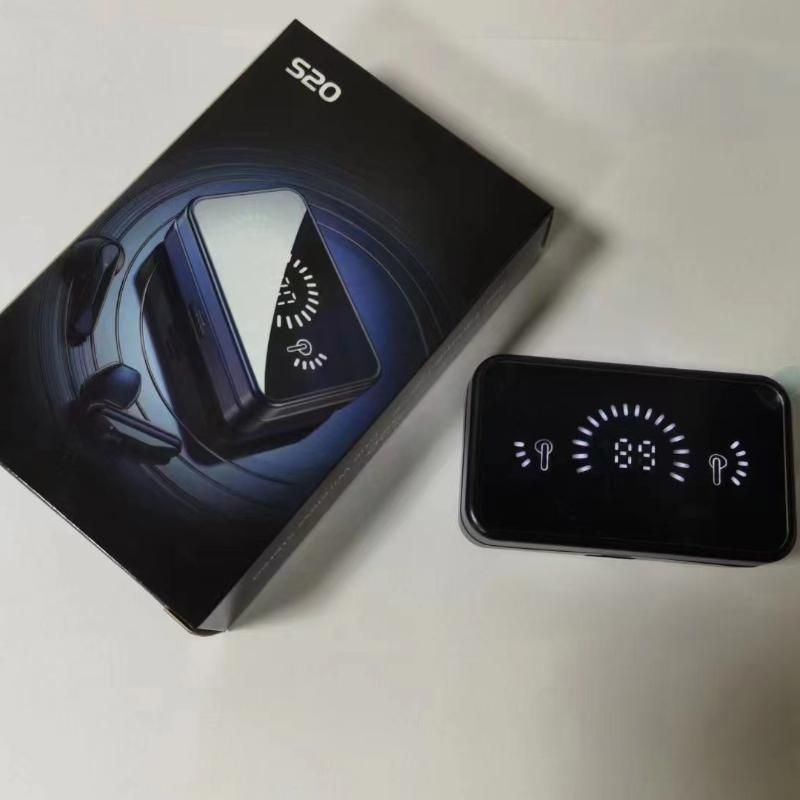 Hot selling private model S20 touch digital display TWS 5.3 Bluetooth Kopfhörer_voghion.com