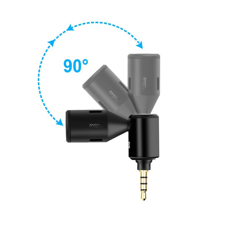 3.5mm Jack Mobile Phone Single Directional Adjustable Microphone(Black)_voghion.com