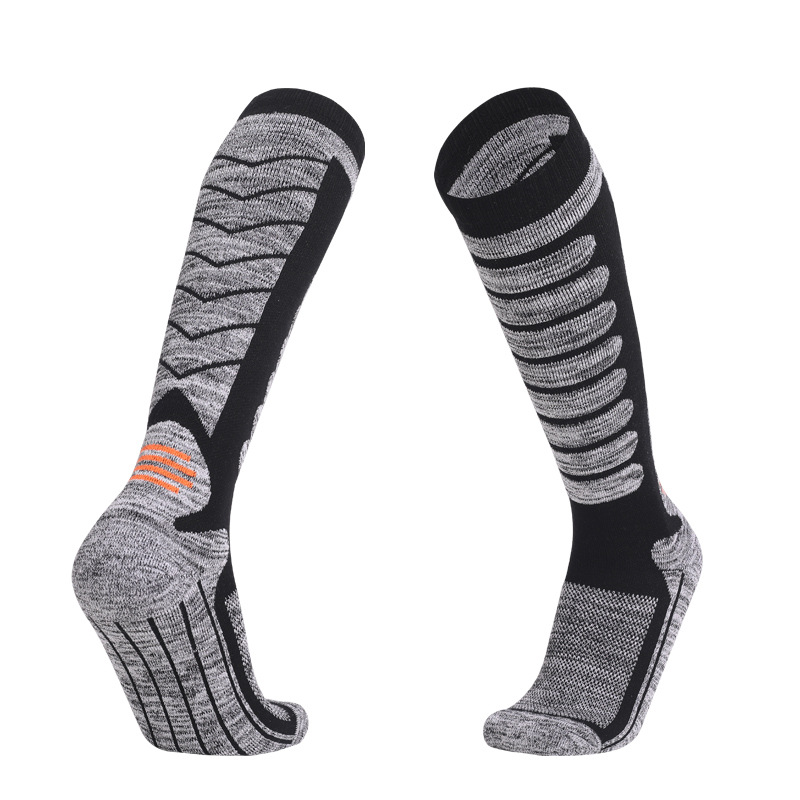 Calzino da sci lungo per sport all'aria aperta, calzino da alpinismo spesso, fondo in asciugamano per assorbimento del sudore, calore e_voghion.com