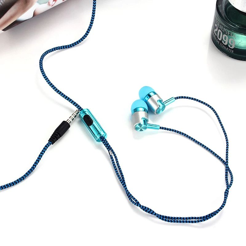 for Music 3.5mm Hands-free Earphone Mic Wired Earpiece In-ear Stereo Smart Phone_voghion.com