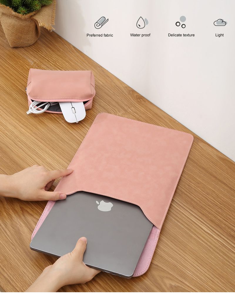Computer Sleeve Case For Book IPad Air M1 M2 13 14 15 6 16 Pro 12 9 11 Inch Cover Bag Pouch Matte Vegan Leather_voghion.com