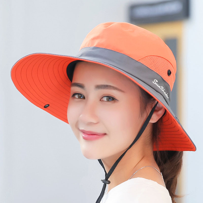 Fischerhut, Sonnenschutz, UV-Schutz, LSF 50+, Sonnenhut, Eimer, Sommerhut für Herren und Damen, große breite Krempe, Bob, Wanderhüte für draußen mit Kettenriemen_voghion.com