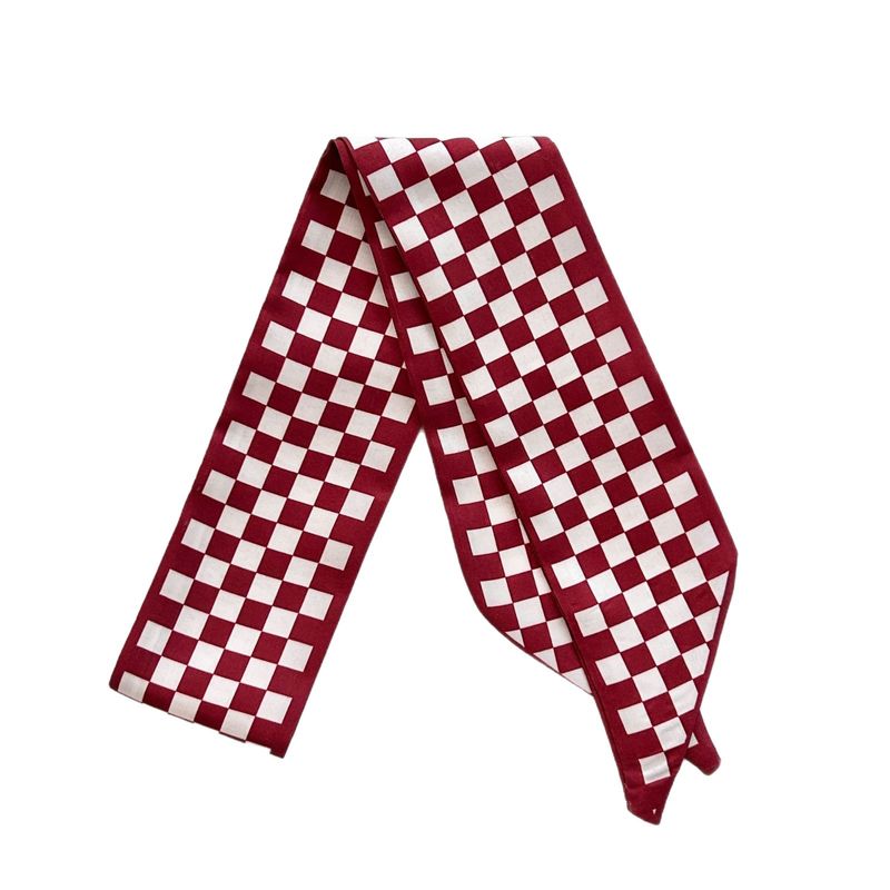 Sommer neuer rot gestreifter französischer minimalistischer dünner langer schmaler Haargummiband-Multifunktionshalsschal_voghion.com