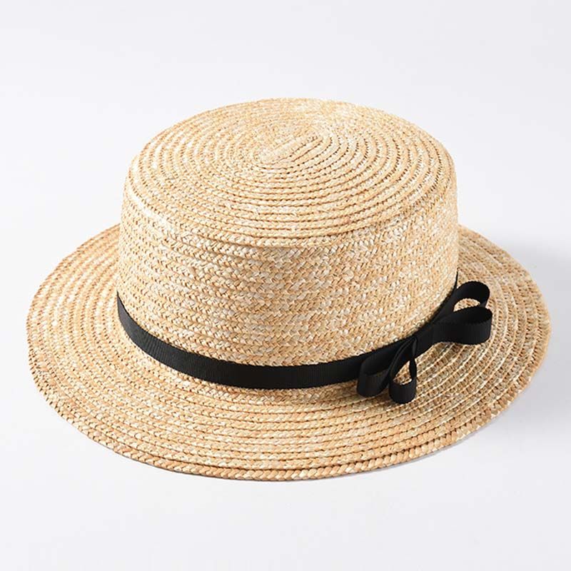 Fashion Fashion Classical Beach Ribbon Bowknot Boater Wide Brim Summer Sun Hats for Women Ladies Wheat Straw Cap Kentucky Derby Hat_voghion.com