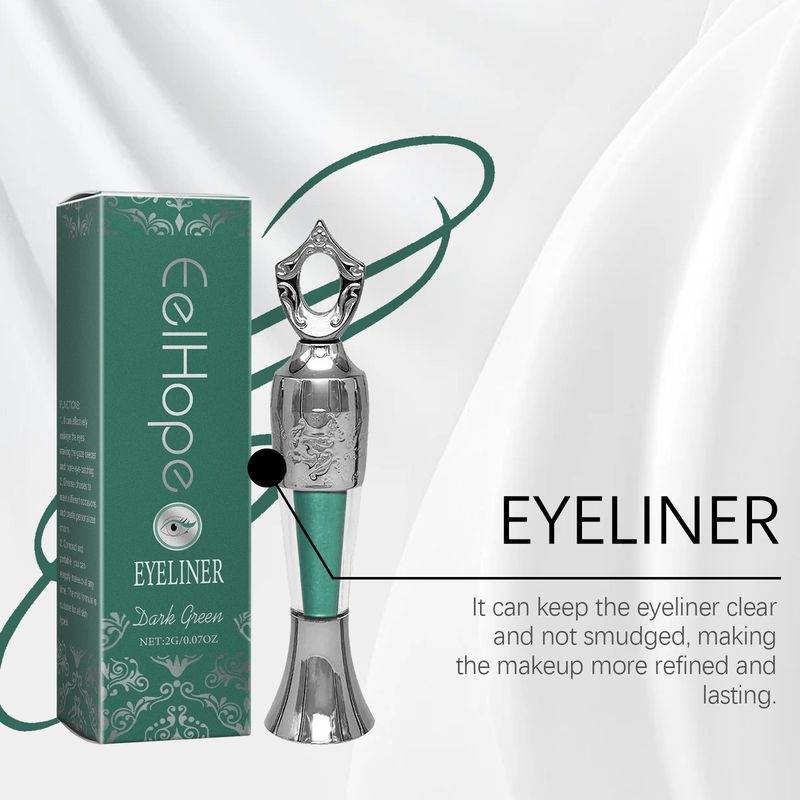 EELHOPE Dunkelgrüne Farbe Feuchtigkeitsspendender, glatter, nicht leicht zu verwischender Eyeliner für das tägliche Augen-Make-up_voghion.com