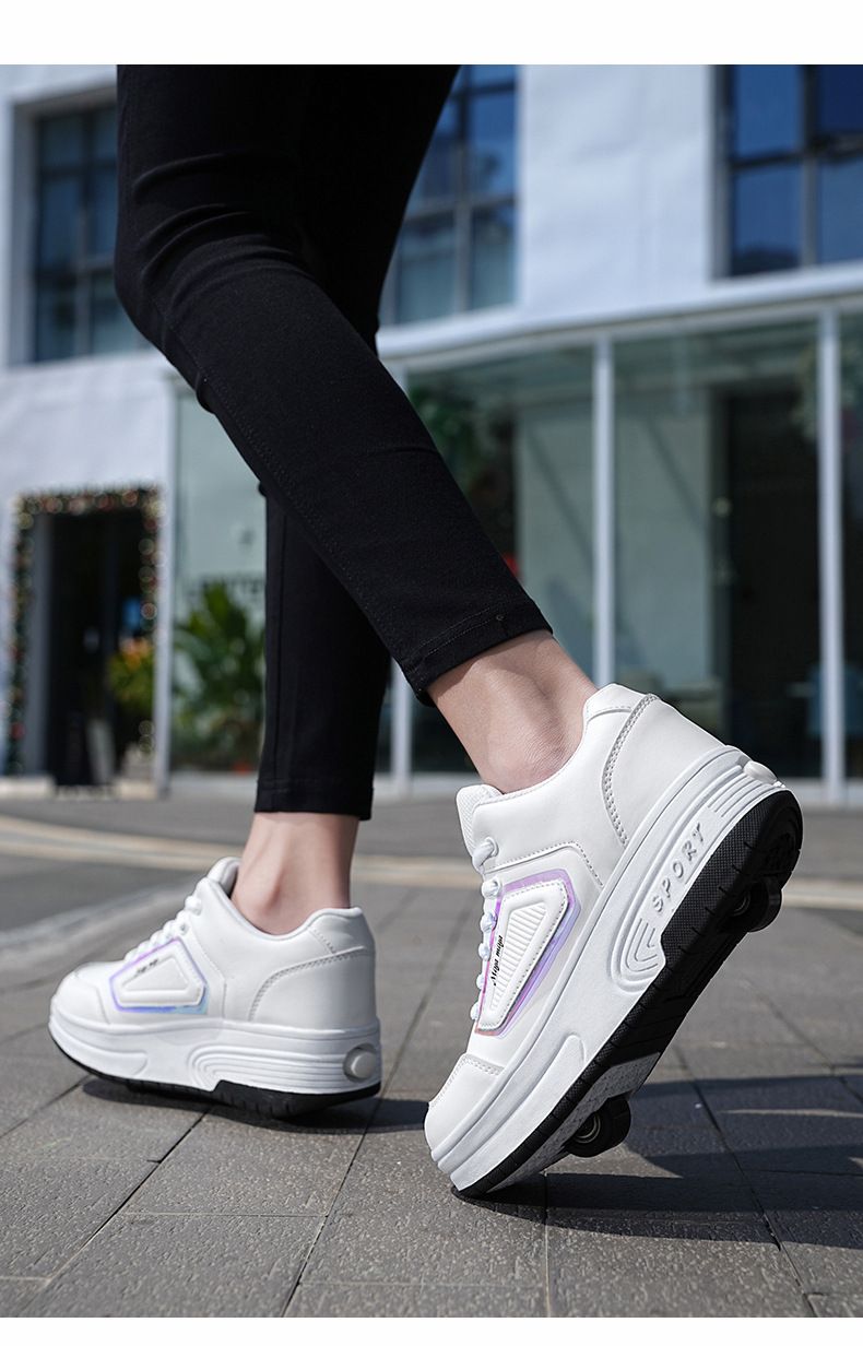 Neu Zweirädrige Flash-Schuhe Jungen Mädchen Rollschuhe Erwachsene Speed Skating Sneakers Abnehmbare Kinder_voghion.com