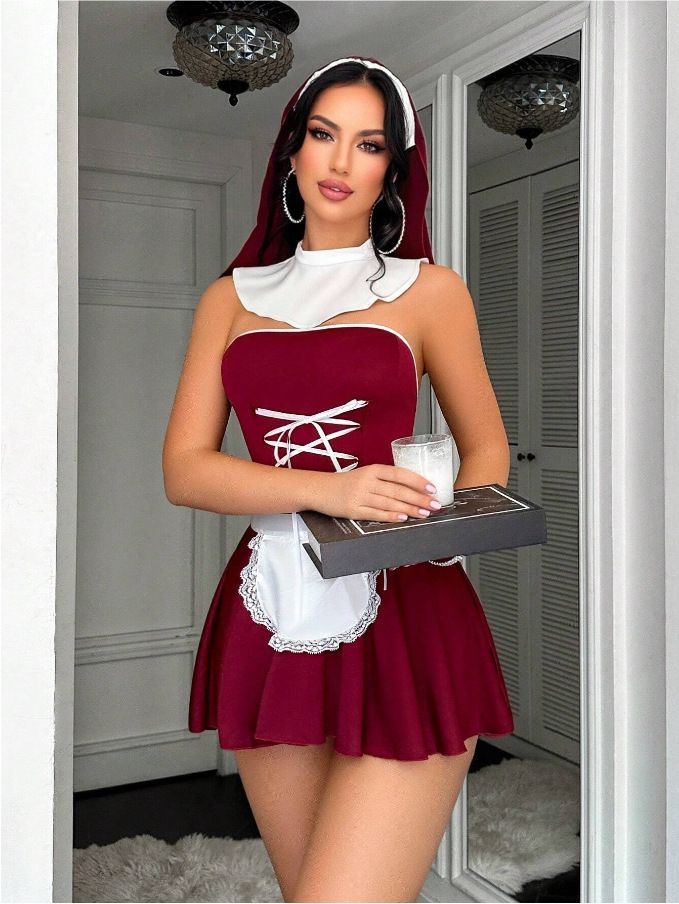New Lingerie Women's Temptation Maid Servant Sexy Uniform Set_voghion.com