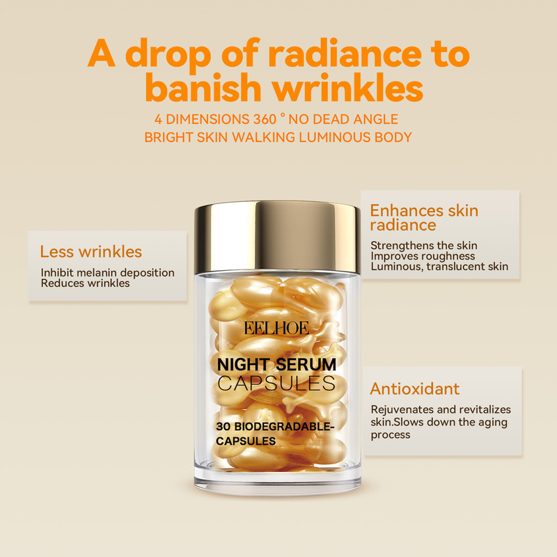 Kapsule za obraz z vitaminom C EELHOE posvetlijo, navlažijo, delujejo proti gubam, učvrstijo, obnovijo kožno pregrado in zmanjšajo drobne gubice_voghion.com