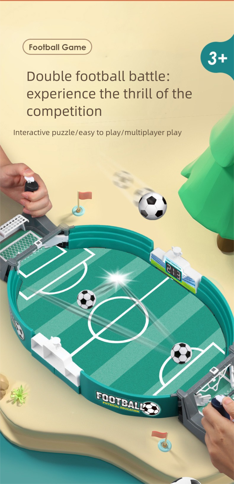 Jouet de jeu de machine de football de table pour enfants Double Battle_voghion.com