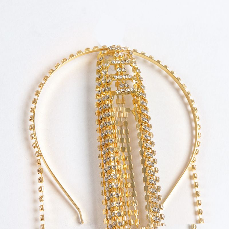 Frauen neue mode zubehör strass lange quaste kopfschmuck persönlichkeit stirnband haar zubehör ins stil haar zubehör_voghion.com