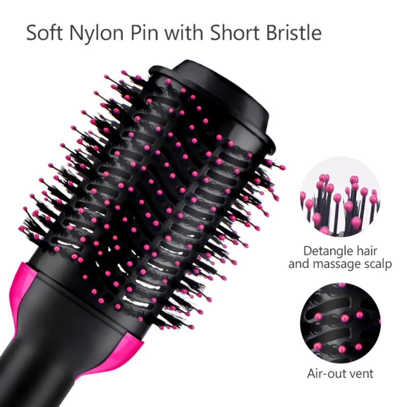 Ionic Electric Hair Dryer, Hot Air Brush, Styling And Volume Regulator, Straightener, Curler, Comb, Drum, One-step,_voghion.com
