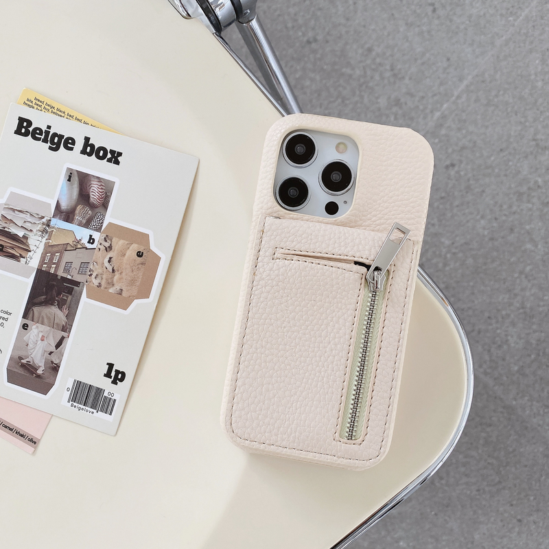 Mobile phone case for iPhone15 mobile phone case Apple 14pro max flip zipper card holder mobile phone case 13/12 women_voghion.com