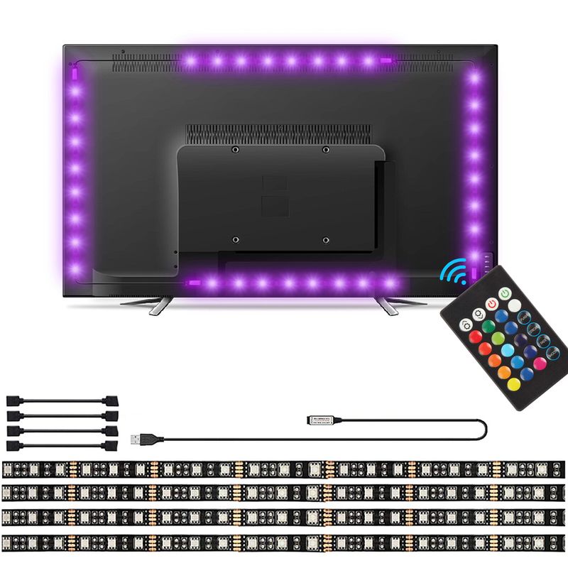 Bande lumineuse LED 1-10 m, rétroéclairage USB TV RGB 5050, télécommande_voghion.com