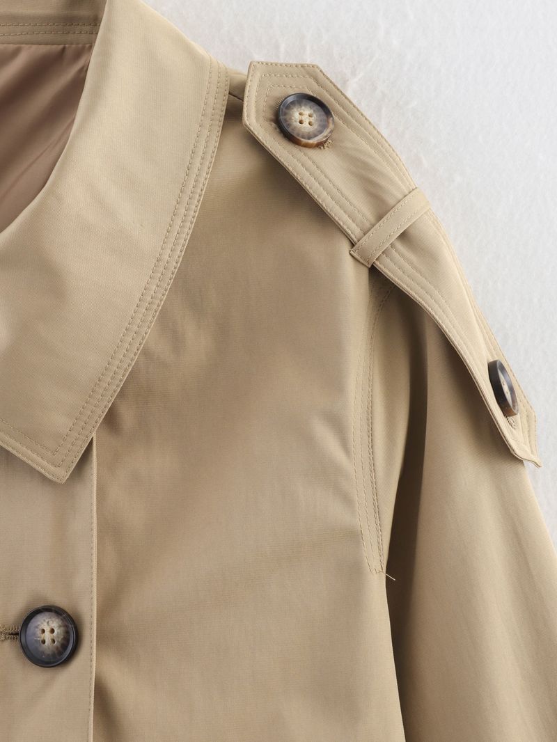 Giacca antivento corta a maniche lunghe, ampia e versatile, con doppio petto, dal design retrò con revers, da donna_voghion.com