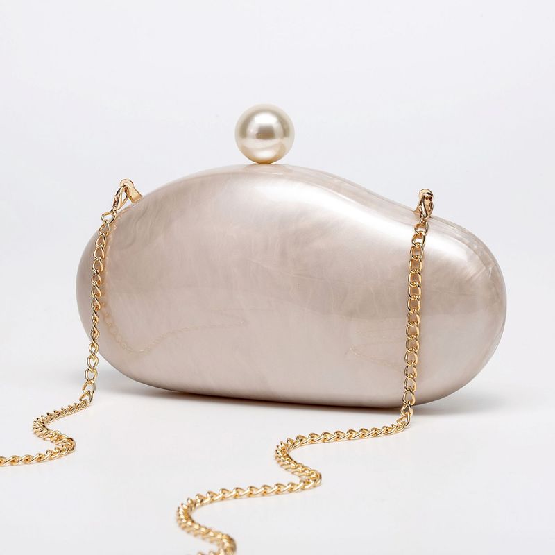Borsa a mano da donna, borsa a tracolla diagonale, borsa a conchiglia in acrilico dalla forma speciale, pochette da sposa e da cena_voghion.com