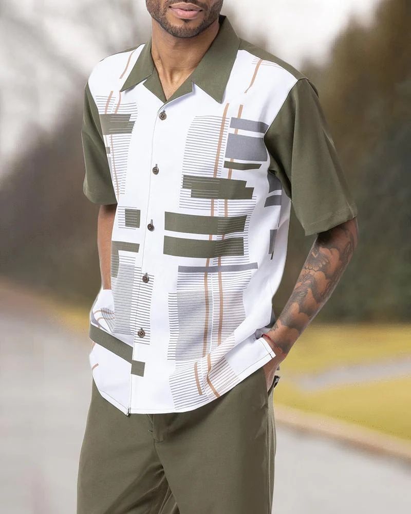 Herrenbekleidung Herren Hawaiihemd Code 3D-gedruckte Shorts Hemd Anzug Sommer_voghion.com