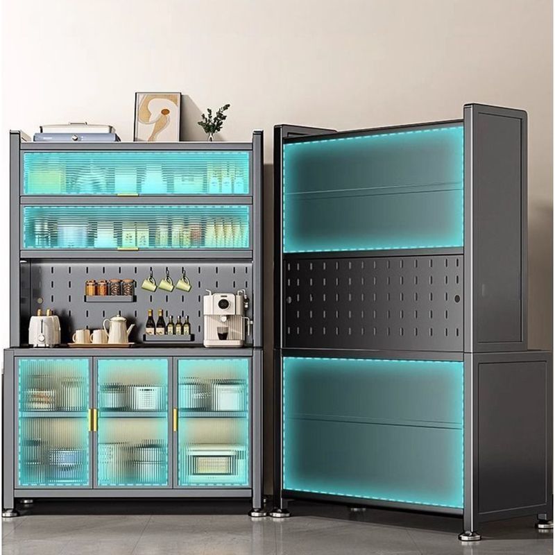 Kitchen Rack With Wheels Floor Microwave Oven Durable Multi-layer Multi-functional Sideboard Storage Cabinet_voghion.com