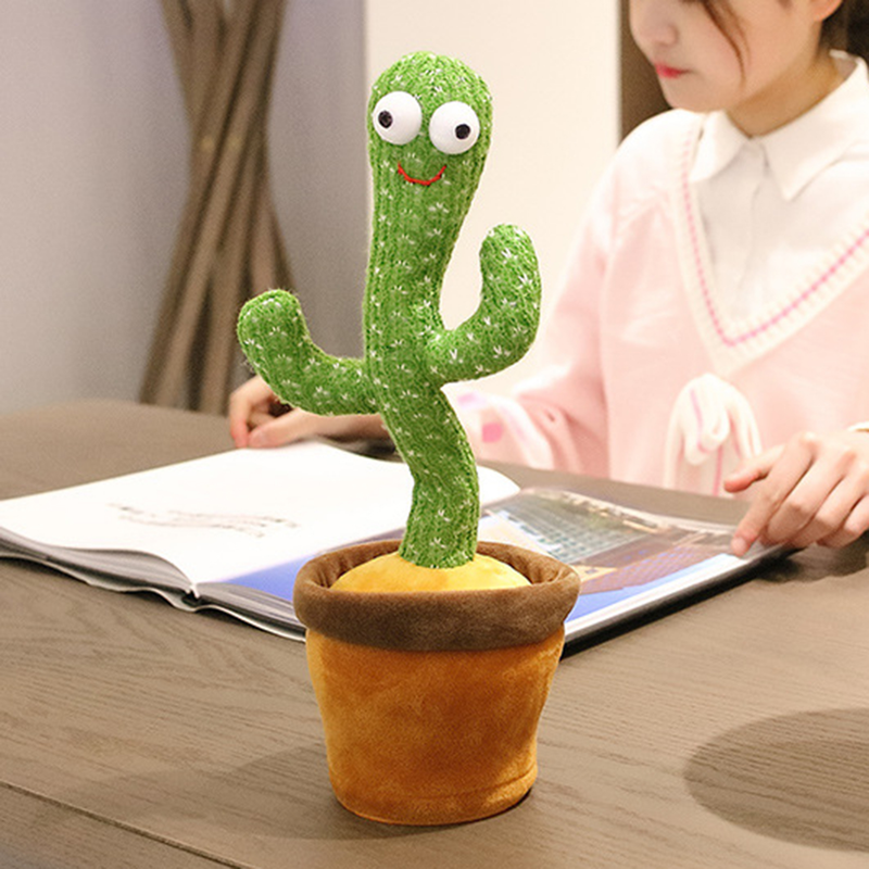 Muñeco divertido de cactus automovible, adorable peluche de dibujos animados, juguete bailarín para el hogar._voghion.com