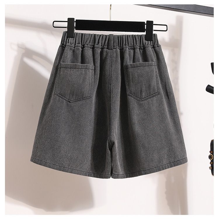 Pantaloncini in denim tencel sottile a linea A, da donna, versatili, larghi, a vita alta, con gamba larga, estate 2025_voghion.com