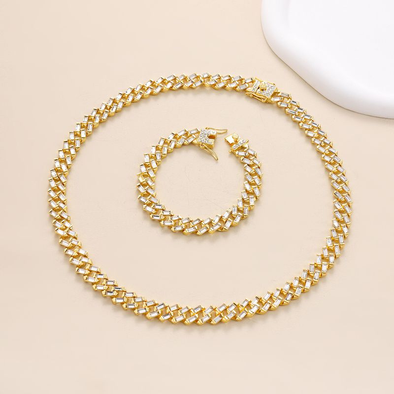 Venta caliente de barra de vidrio con diamantes, joyería cubana, accesorios de hip-hop, collar, cadena de clavícula de moda de Miami_voghion.com