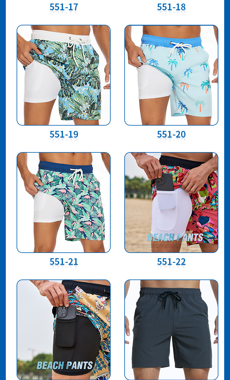 Vêtements d'été pour hommes, shorts de plage, de vacances, à la mode, grande taille, quatre coins, soie de lait à l'intérieur_voghion.com