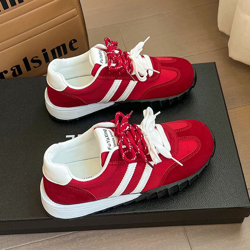 Anti suède leren training voor dames, 2024 herfst nieuwe mode casual veelzijdige sportschoenen, ademend Forrest Gump_voghion.com