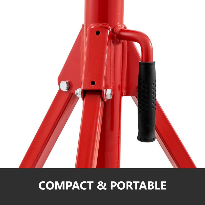 VEVOR V Head Pipe Stand 1/8"-12" Capacity,Adjustable Height 28"-52,Pipe Jack Stands 2500 lb. Load Capacity,Portable Folding Pipe Stands, Carbon Steel_voghion.com