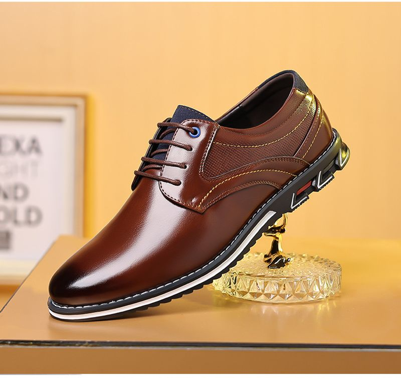 Men Casual Derby Wingtip Party Shoes Patent Leather Slip-On_voghion.com