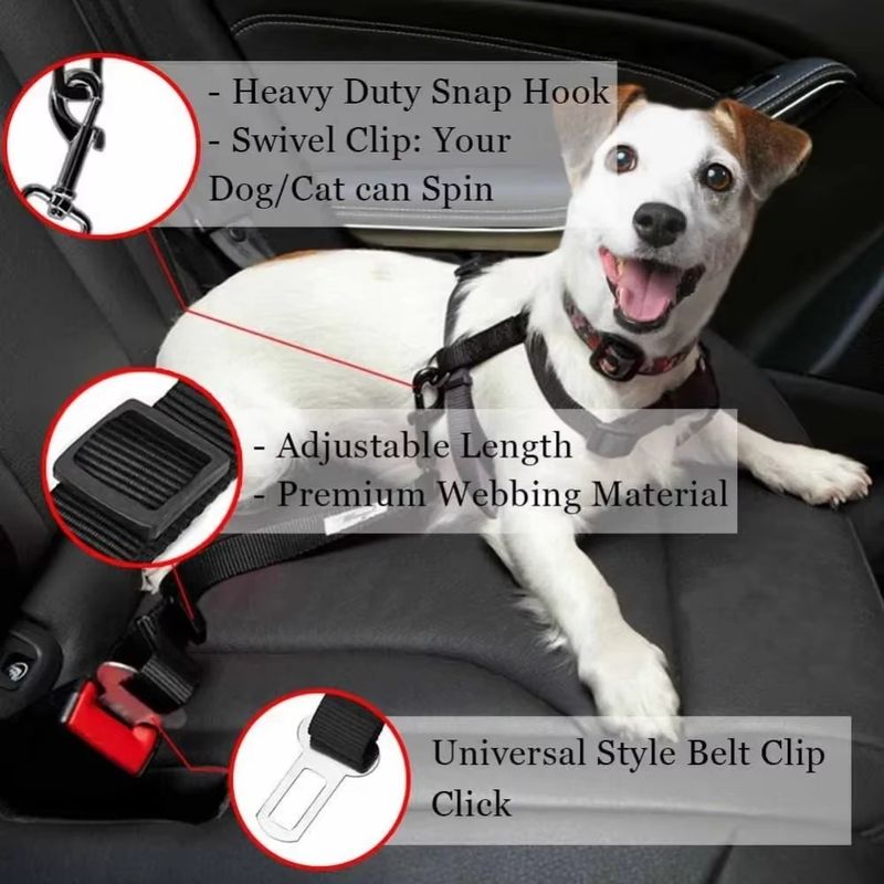 Adjustable Car Seat Belt For Dogs Tongyue By PawParty Store_voghion.com