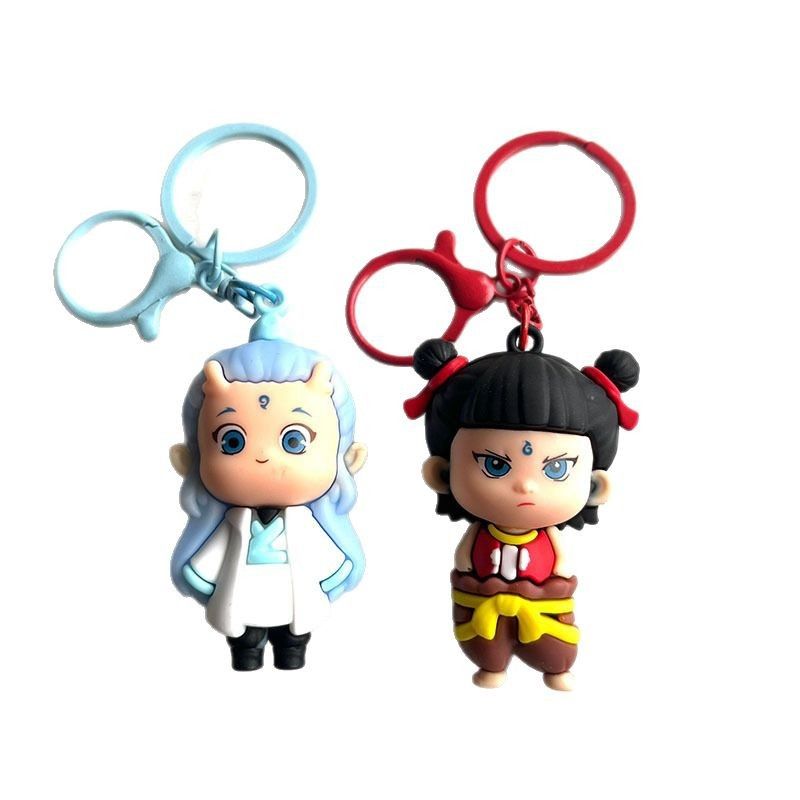 Chaveiro com pingente Nezha de "Nezha: A Batalha do Submundo" 3D periférico moderno caixa surpresa mochila fofa para pendurar_voghion.com