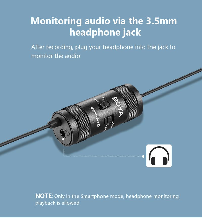 BOYA BY-M1 PRO II 3,5 mm-es csíptetős hajtókás mikrofon mobiltelefonhoz, PC-hez, laptophoz, kamerához, vezetékes mikrofon beszédhangosításhoz_voghion.com
