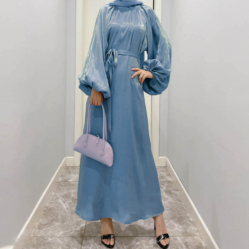 Abbigliamento femminile Abito da donna con maniche a lanterna Abito musulmano del Medio Oriente Musulmano_voghion.com