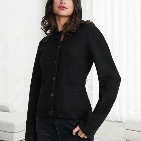 Luxury Knit Cardigan For Women - Soft & Cozy Oversized Sweater Coat With Buttons, Elegant Casual Style For Fall & Winter (Ivory, Taupe, Black)_voghion.com