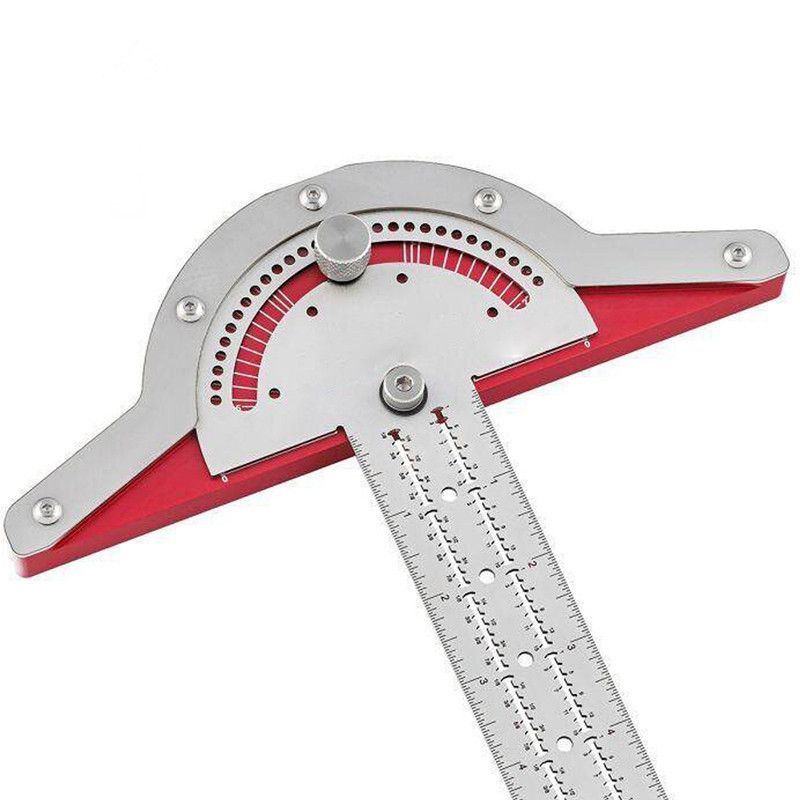 25 cm-es famegmunkálási élmérő vonalzó szögmérővel, T-derékszöggel és szögmérővel - tökéletes precíz famegmunkálási tervekhez_voghion.com