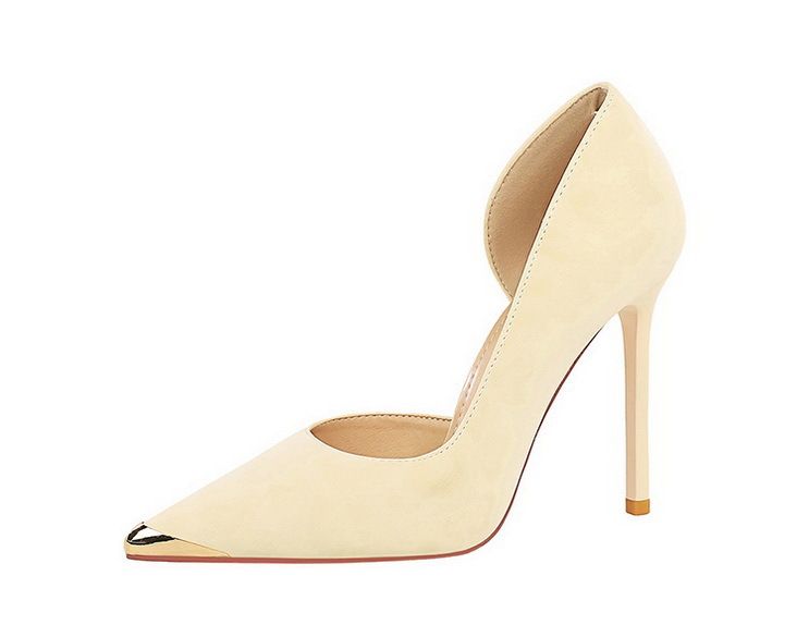 pointed Metal Side Air Shallow Mouth Single Shoes Women's Leopard Print One Pedal Stiletto High Heel Women's Shoes_voghion.com