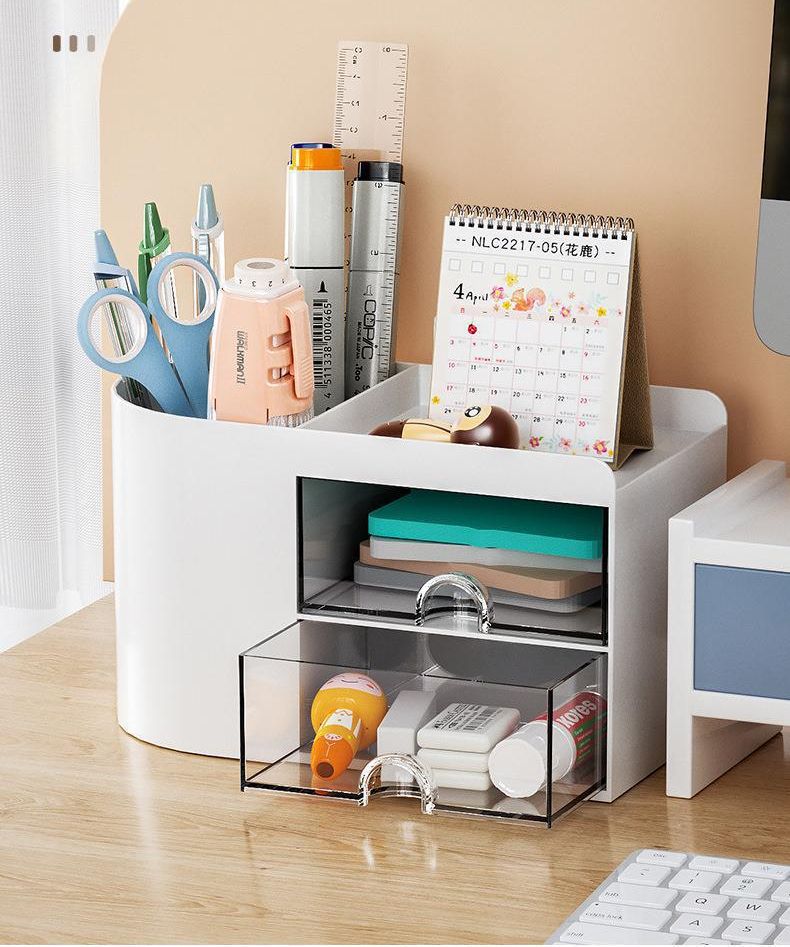 Desktop Pen Holder Storage Box Student Simple Large Capacity Multifunctional Office Modern Stationery Creative Pen Holder Pen Bucket_voghion.com