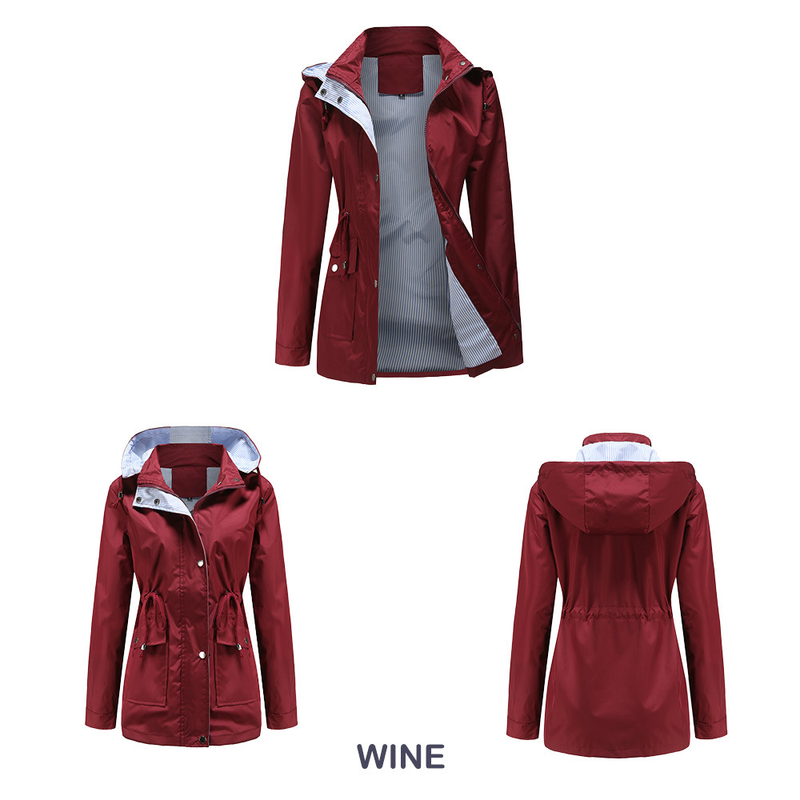 Damenbekleidung neue Herbst- und Winterjacke mit abnehmbarer Kapuze, Windjacke für Damen, große Damenjacke, Regenmantel_voghion.com