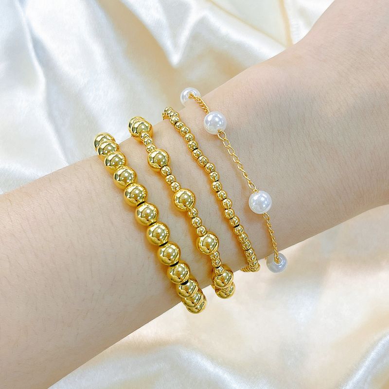 Braccialetto di perle in rame dorato e perle Super Fairy, set di quattro pezzi con perline a strati, regalo di compleanno per donne_voghion.com