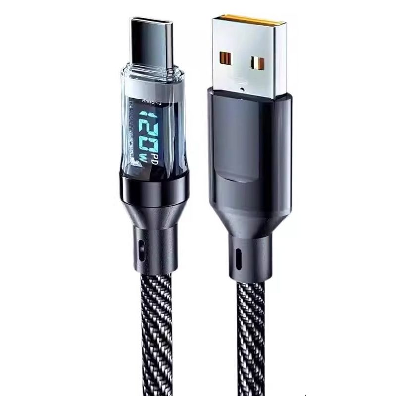120W Super Fast Dual Type-C Data Compatible With IPhone Huawei Honor Laptop Charging Cable_voghion.com
