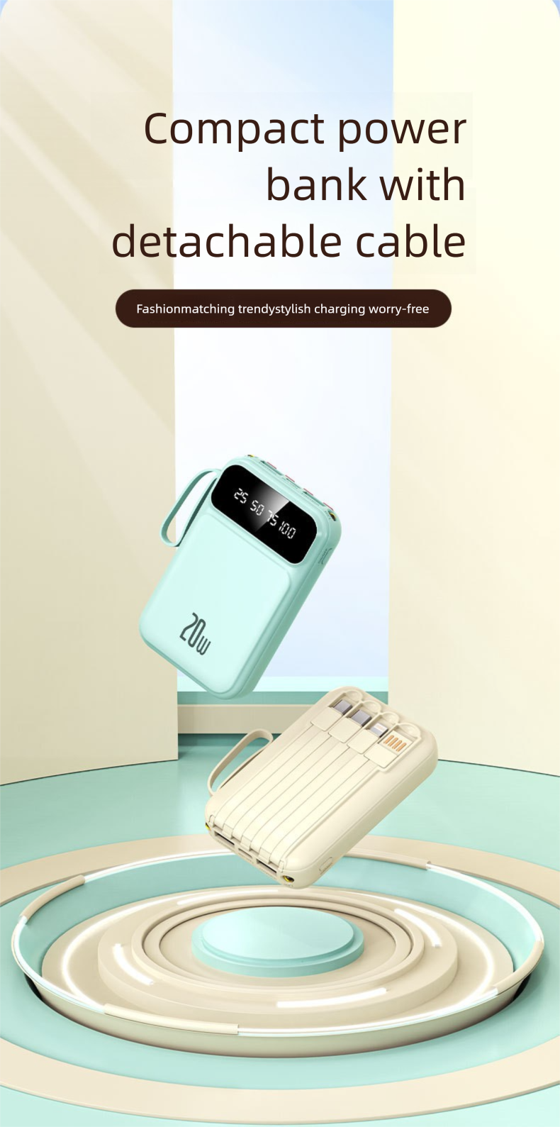 Mini banco de energía portátil de gran capacidad de 20 000 mAh con certificación 3C_voghion.com