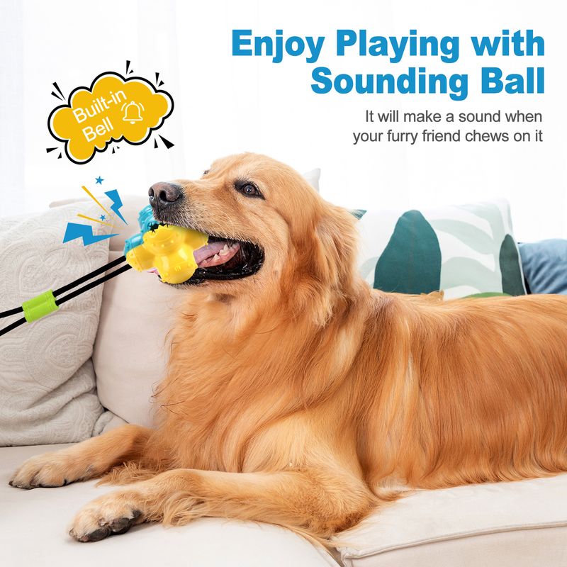 Dog Durable Chew Teething Tug-of-War Treat Dispensing Toy Boredom Reliever For Small And Medium Dogs Pets_voghion.com
