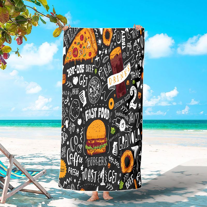 Toalha de praia de melancia estampada toalha de surf adulto cobertor absorvente à beira-mar xale_voghion.com