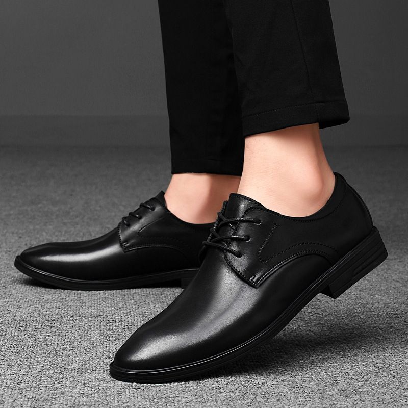 Neue echte Leder Casual Korean Style Jugend Trend British Herbst Frühling Business Formale Herrenschuhe_voghion.com