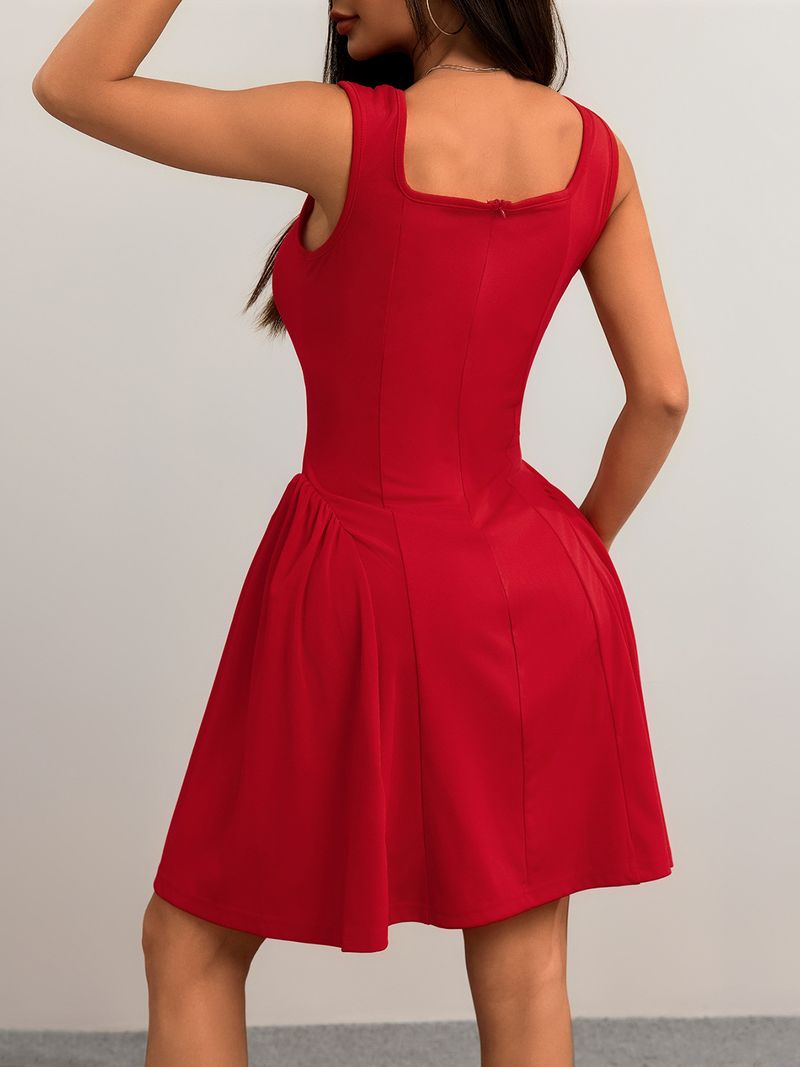 Roupas femininas verão 2025 novo vestido slim fit com costas nuas sem mangas colete e saia camisola_voghion.com
