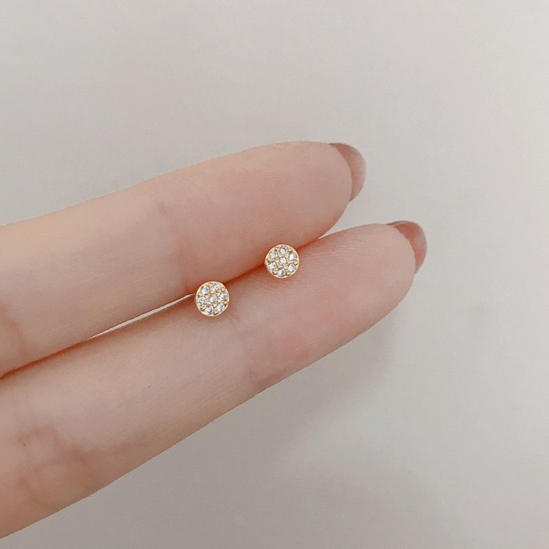 Mini unsichtbare Ohrstecker für die Arbeit kleine Blume Herz Lotus Ohrstecker Silber Zirkon Scheibe Ohr Knochen Ohrstecker für Frauen_voghion.com