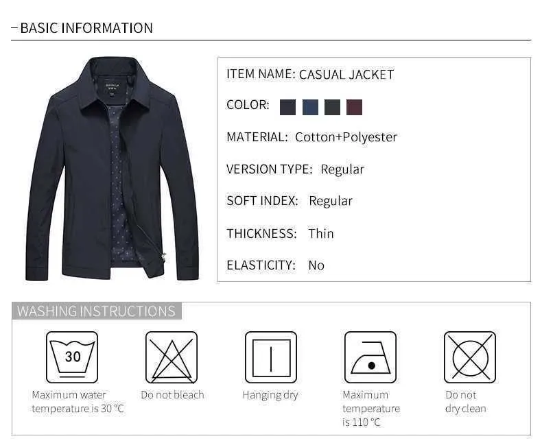 Männer Jacken Frühling Herbst 2022 Mittleren Alters Business Casual Dünne Mantel Männer Stehen Kragen Winddicht Zipper Vater Varsity_voghion.com