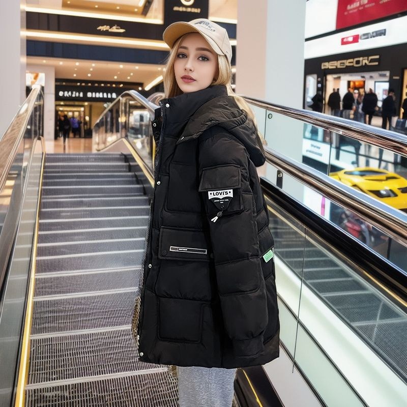 Damen Warme Jacke Wattierte Jacke im langen Winter Neue Dicke Winddichte Warme Wattierte Jacke Ausländische Luft Wattierte Jacke_voghion.com