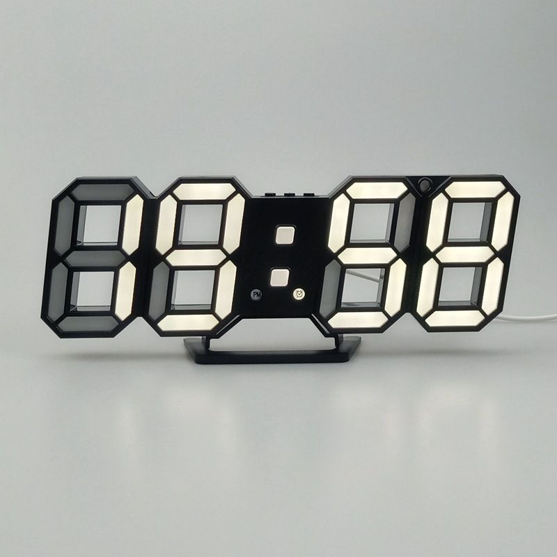 Orologio digitale a LED con rilevamento automatico e display 3D, multifunzione, doppio uso da parete/tavolo, 12 opzioni di colore_voghion.com